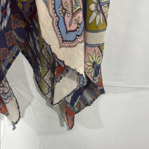 CARA CARA Bohemian Multicolor Silk Handkerchief Hem Skirt S - Picture 9 of 11